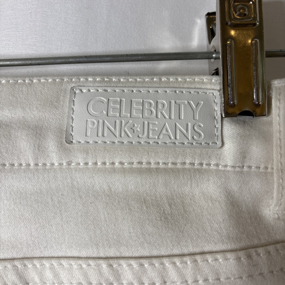 Celebrity Pink Women's Juniors Size 5 Off White Denim Skinny Jeans Low Rise - Picture 5 of 6